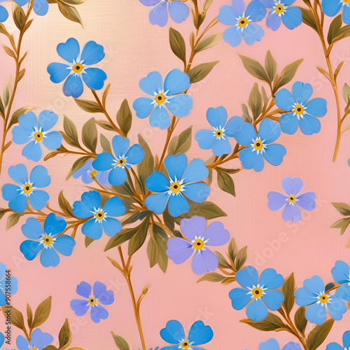 Painting with a simple pattern featuring flowers