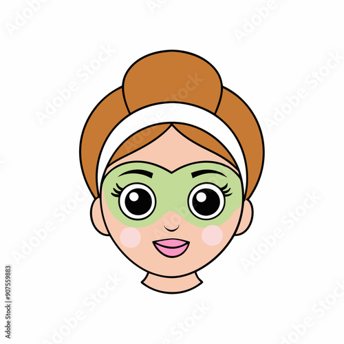 Wallpaper Mural Girl applying face mask as part of skincare routine Torontodigital.ca