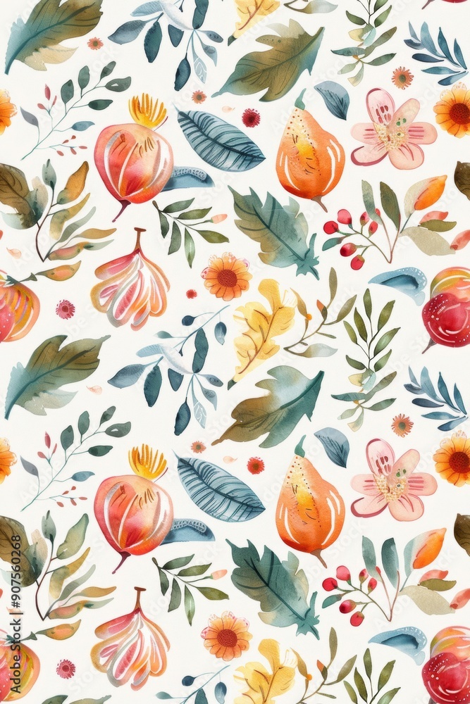 Seamless pattern with intricate paisley patterns in bold, bright colors. Conveyed in watercolor form Seamless pattern with intricate paisley patterns in bold, bright colors. Conveyed in watercolor form