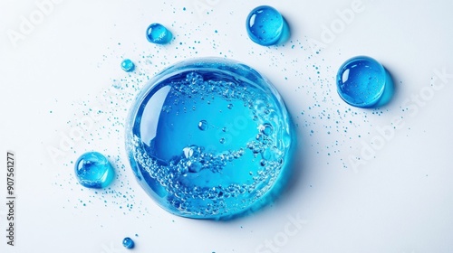 Wallpaper Mural Blue Water Droplets on White Background Torontodigital.ca