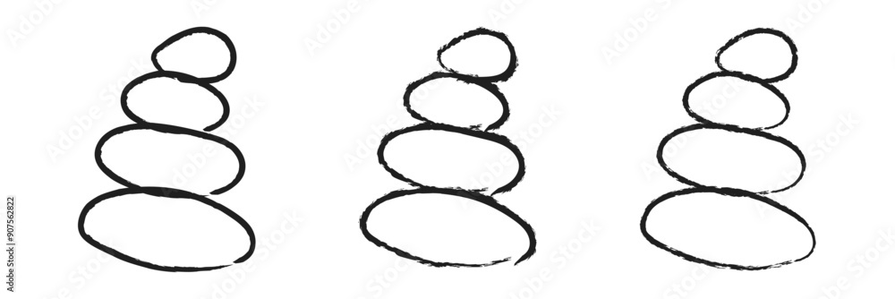 Set of rock balance stone logo for spa and yoga vector design concept on white background. Set of rock balance stone logo for spa and yoga vector design concept on white background.