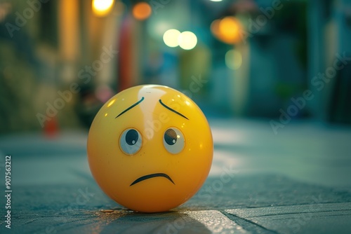 The sad emoji has a puzzled expression.