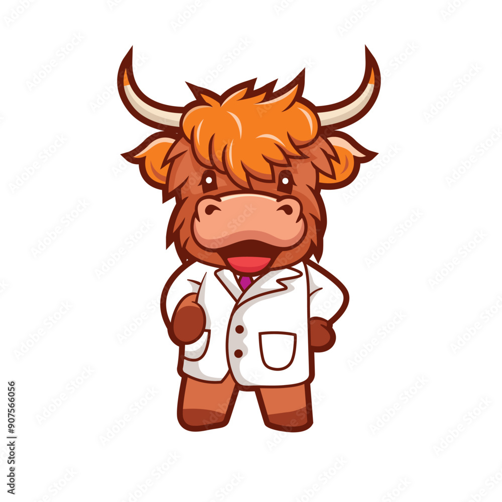 Fototapeta premium cute highland cow mascot