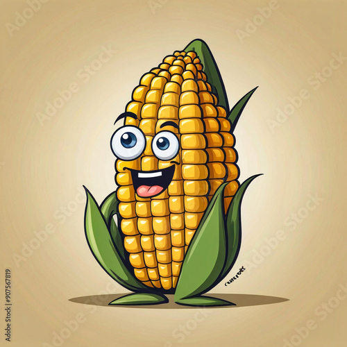 corn with cartoon style