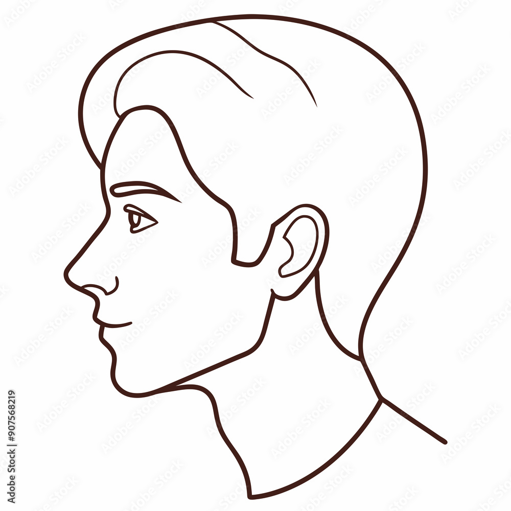 Linear Portait of Man on White Isolated Background: Vector Image of a Masculine Figure Captured in Stylish and Modern Artistic Design Linear Portait of Man on White Isolated Background: Vector Image of a Masculine Figure Captured in Stylish and Modern Artistic Design