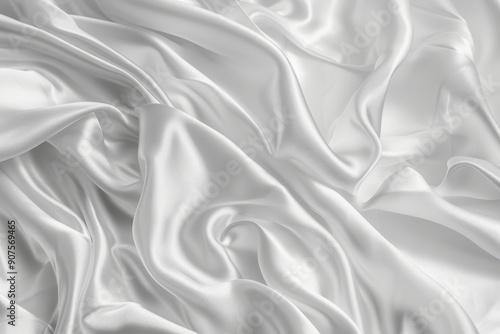 White satin, silk, texture background. A concept of white flag, Generative AI