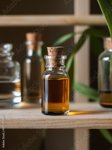 Essential oils on shelf