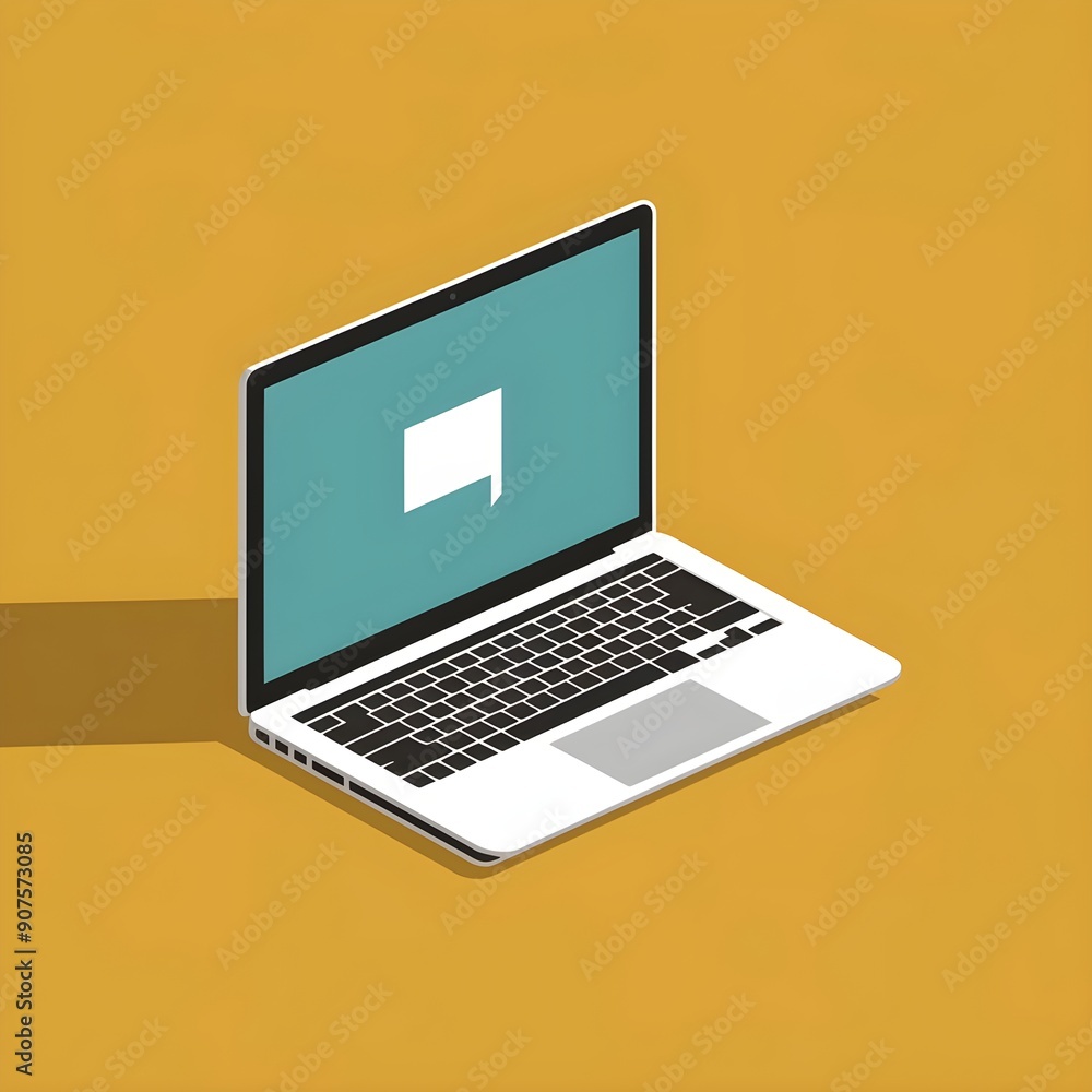 Modern Minimalist 2D Illustration of a Laptop in a Bold Maroon and Black Palette, Featuring Clean Lines and a Vibrant Background Modern Minimalist 2D Illustration of a Laptop in a Bold Maroon and Black Palette, Featuring Clean Lines and a Vibrant Background