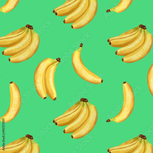 Watercolor bananas pattern photo