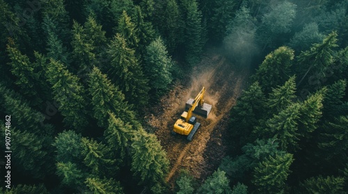 Heavy Machinery at Work: Cutting Down Trees in a Dense Forest