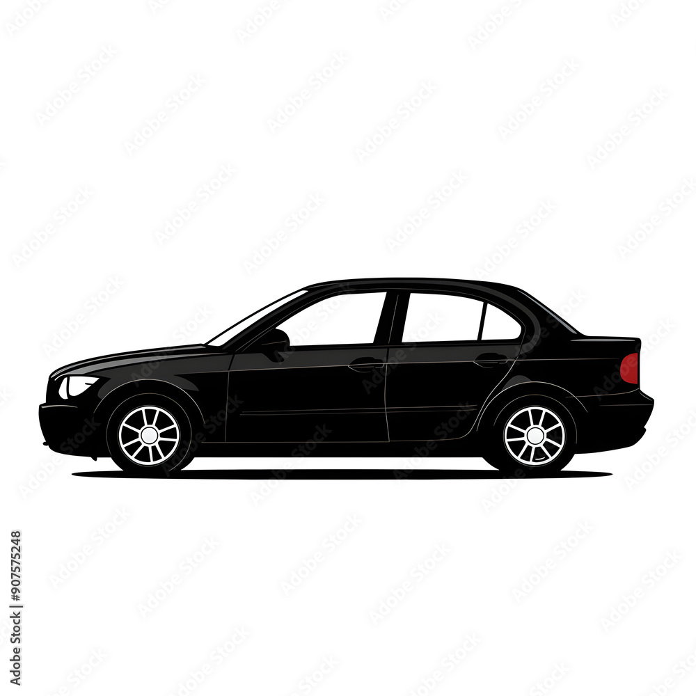 Black silhouette of four seat car illustration icon for logo, isolated on white background Black silhouette of four seat car illustration icon for logo, isolated on white background
