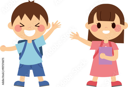 school kids vector