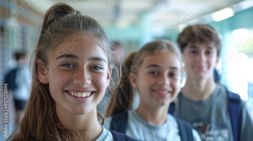 Three young people are smiling for the camera
