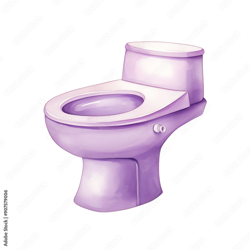 Purple ceramic toilet illustration. Simple, modern design for bathroom product advertisements or interior design projects. Isolated on white background. Purple ceramic toilet illustration. Simple, modern design for bathroom product advertisements or interior design projects. Isolated on white background.