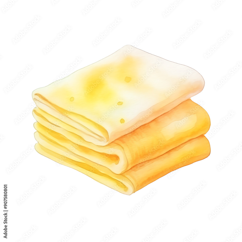 Stack of neatly folded yellow towels. Perfect for bathroom decor or spa setting. Soft, plush, and ready for use. Stack of neatly folded yellow towels. Perfect for bathroom decor or spa setting. Soft, plush, and ready for use.