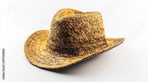 Straw Hat on White Background