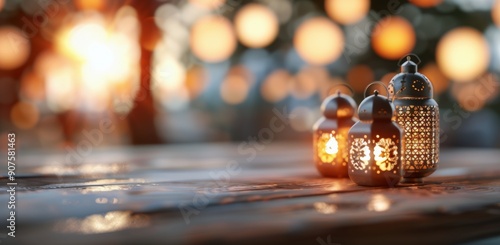 Decorative Lanterns Illuminating a Sunset at an Outdoor Gathering