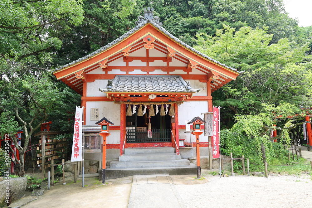 A Japanese shrine : a scene of Tenkai-inarisha Subordinate Shrine in the precincts of Dazaifu-tenmangu Shrine in Dazaifu City in Fukuoka Prefecture A Japanese shrine : a scene of Tenkai-inarisha Subordinate Shrine in the precincts of Dazaifu-tenmangu Shrine in Dazaifu City in Fukuoka Prefecture