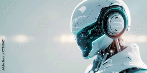 Futuristic Robots Displayed in High-Tech Laboratory With Sleek Designs