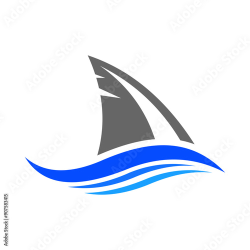 Shark Fin Vector Logo Design Template