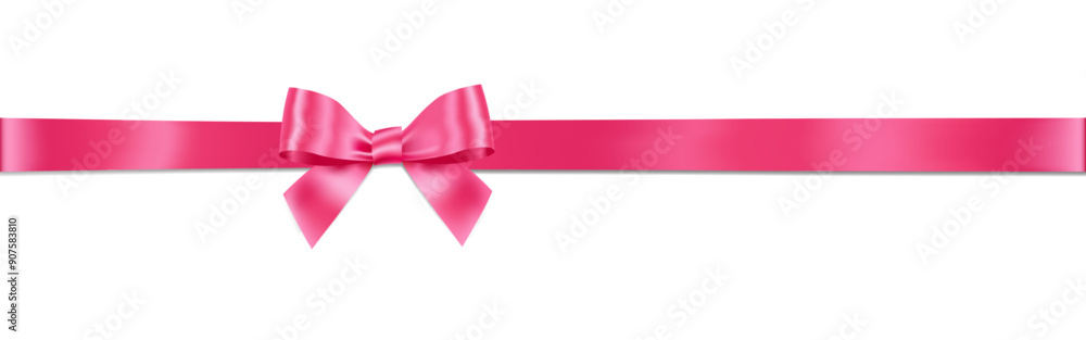 Pink Bow and Ribbon Horizontal Realistic shiny satin with shadow horizontal ribbon for decorate your wedding invitation card ,greeting card or gift boxes vector EPS10 isolated on white background. Pink Bow and Ribbon Horizontal Realistic shiny satin with shadow horizontal ribbon for decorate your wedding invitation card ,greeting card or gift boxes vector EPS10 isolated on white background.