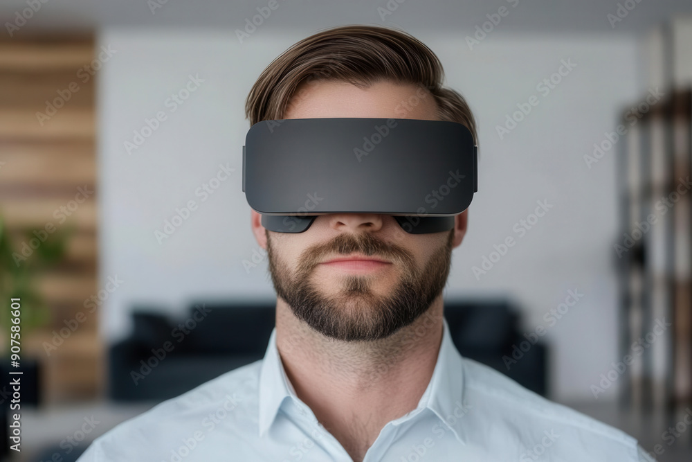 Fototapeta premium Augmented reality image translation, sleek design, advanced digital art, modern visual