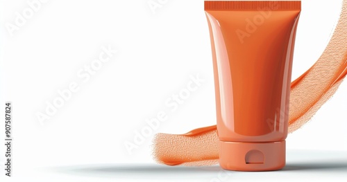 Bright Orange Tube of Cream Beautifully Lit in Bright Natural Light