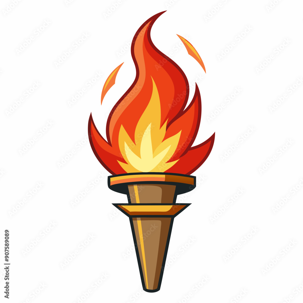 A fire torch art vector illustration A fire torch art vector illustration