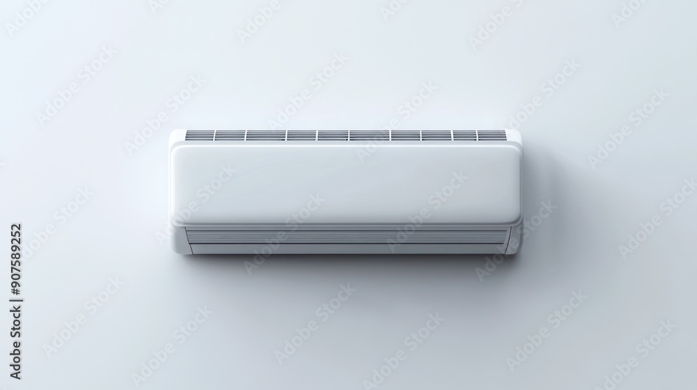 White Air Conditioner on White Wall White Air Conditioner on White Wall