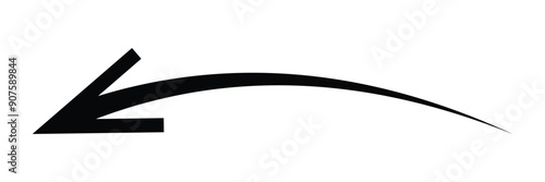 Horizontal long straight arrow signs. Black pointer, direction, position symbol and double arrow icon isolated on white background. Vector Illustration