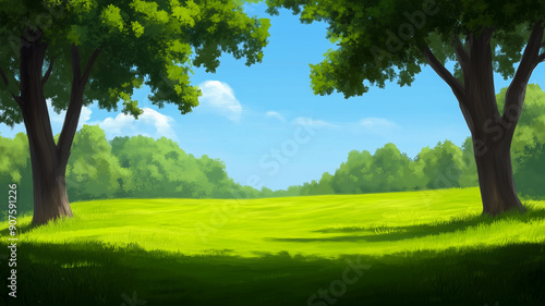 landscape with trees and sky