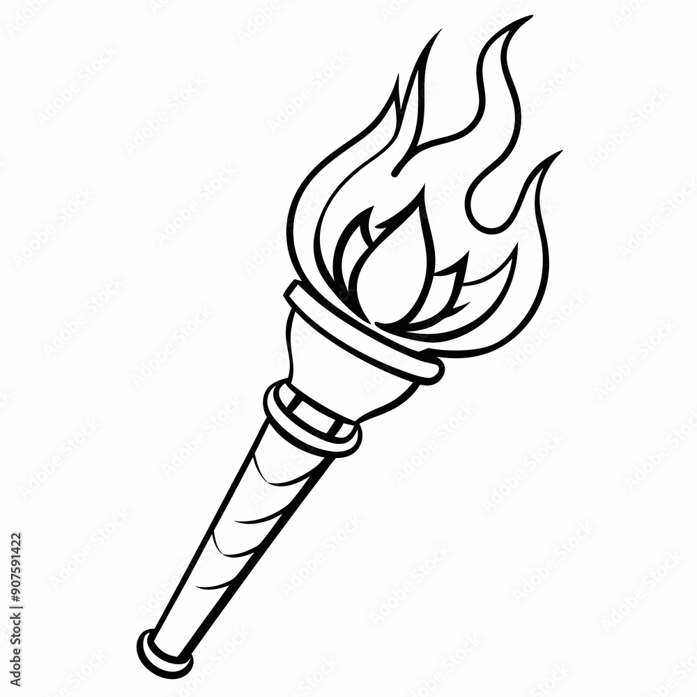 A fire torch art vector illustration A fire torch art vector illustration