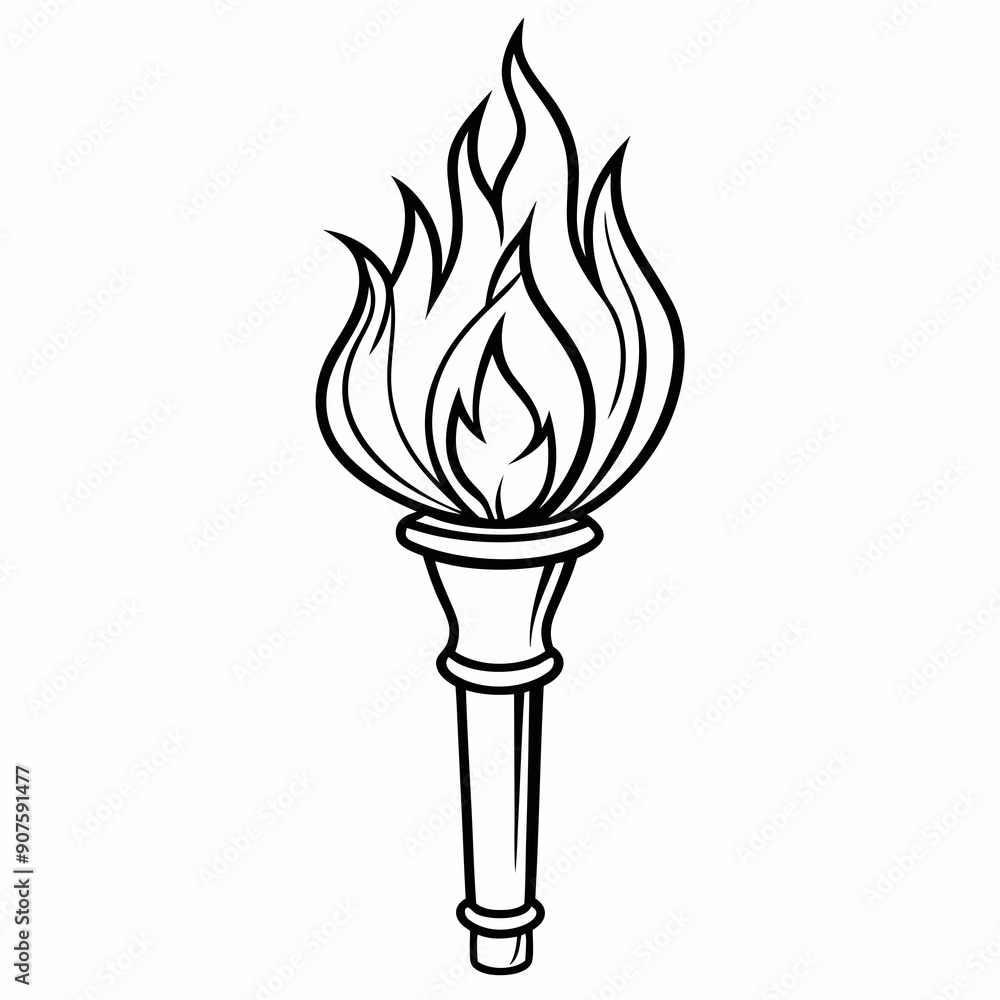 A fire torch art vector illustration