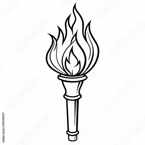 A fire torch art vector illustration