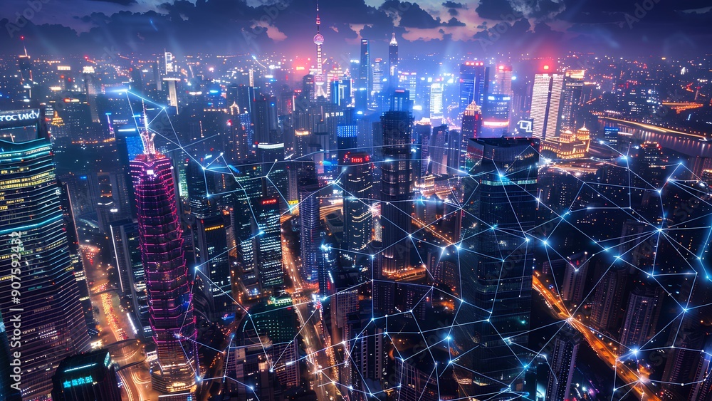 Connected Skyline: The Digital Network of a Futuristic City Connected Skyline: The Digital Network of a Futuristic City