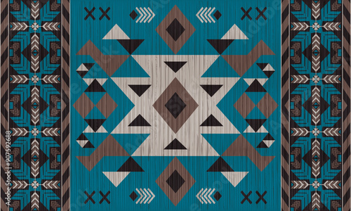 American tribal ethnic native pattern.Traditional Navajo,Aztec,Apache,Southwest and Mexican style fabric pattern.Abstract vector motifs pattern.For fabric,clothing,blanket,carpet,woven,wrap,decoration