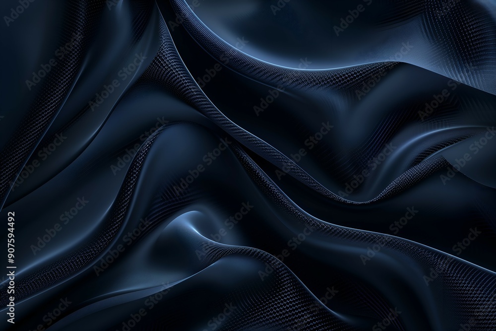 Naklejka premium Sleek Dark Blue and Black Satin Abstract Background