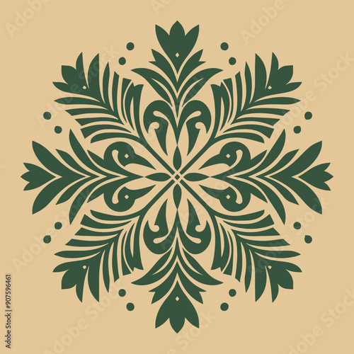Palm leaves floral Arabic African pattern. Isolated elements. Decor, textile design, interior print. vector illustration