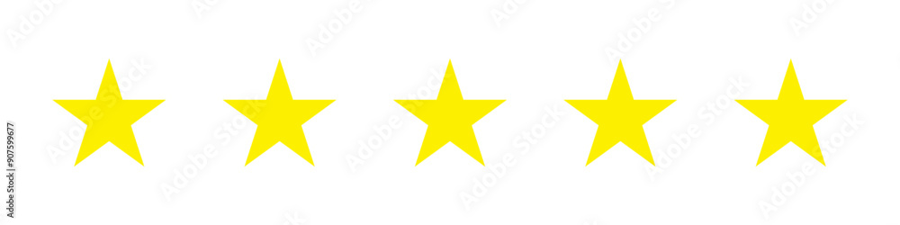 5 gold stars illustration isolated on white background. Ranking concept. Vector icons in flat style. 5 gold stars illustration isolated on white background. Ranking concept. Vector icons in flat style.