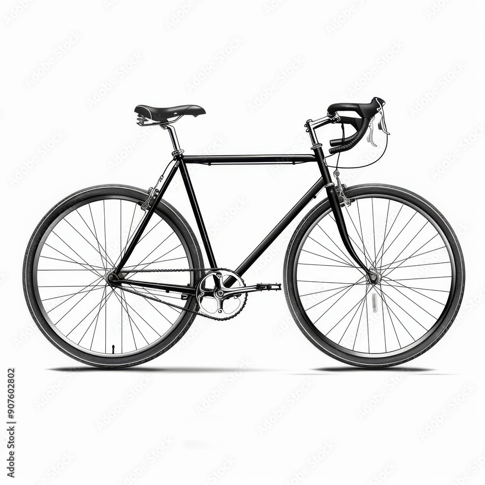 Obraz premium Stylish Fixed-Gear Bike Vector Illustration on White Background, Celebrating Simplicity and Urban Cycling Culture