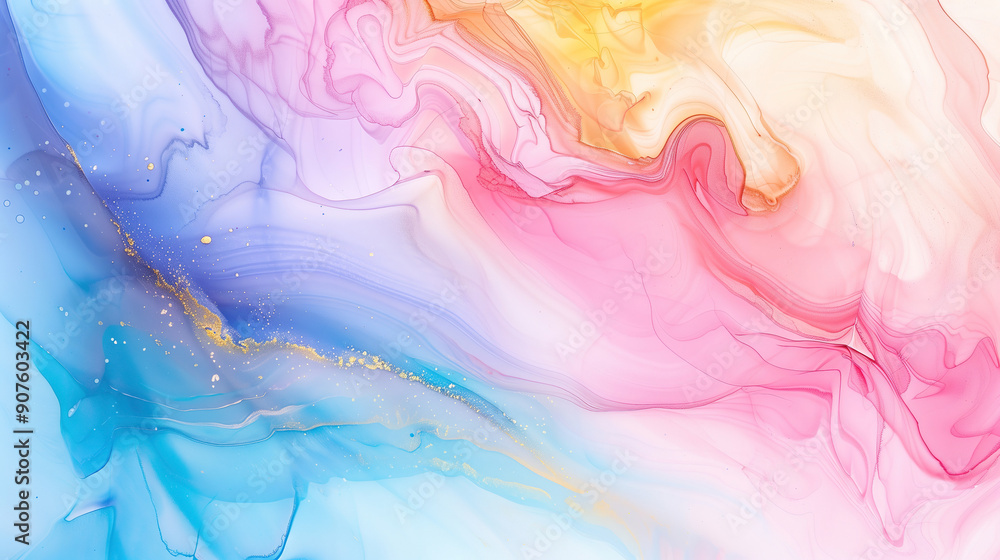 Colorful marble ink texture design with pink, blue, and gold accents Colorful marble ink texture design with pink, blue, and gold accents