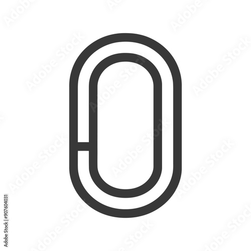 A Black and White Outline of a Linked Chain