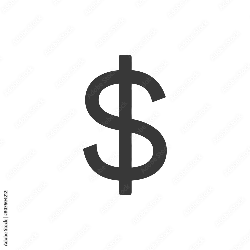 A Black and White Dollar Sign Icon A Black and White Dollar Sign Icon