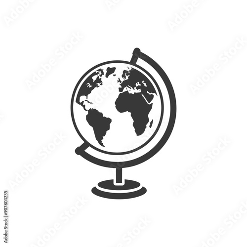A Black and White Globe on a Stand