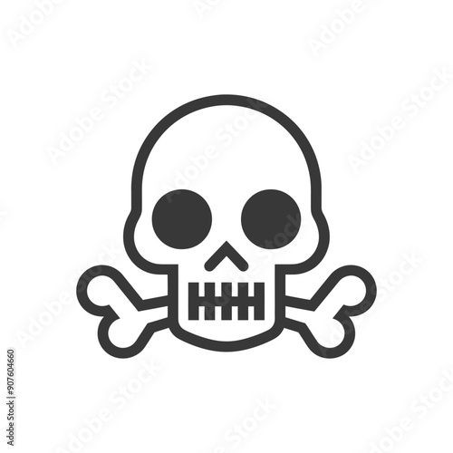 A Black and White Illustration of a Skull and Crossbones