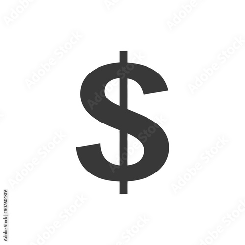 A black and white illustration of the US dollar sign