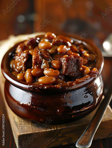 A bowl of chili with beans and meat