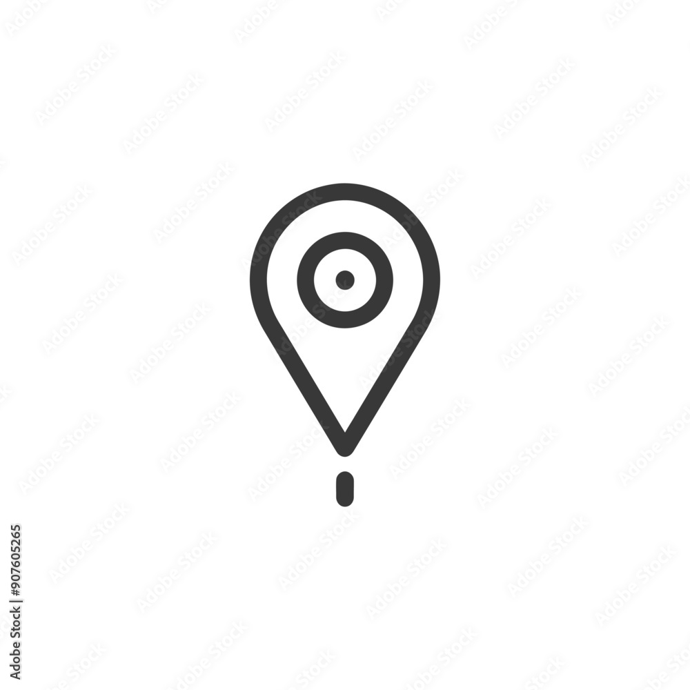 A Black and White Line Drawing of a Location Pin A Black and White Line Drawing of a Location Pin