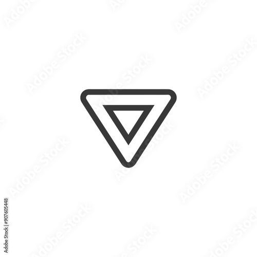 Free Download A Black and White Line Drawing of a Triangle with a Smaller Triangle Inside It - GFXLoad
