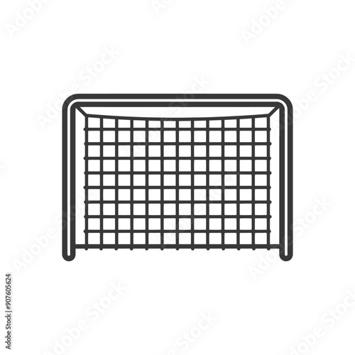 A Black and White Outline Illustration of a Soccer Goal